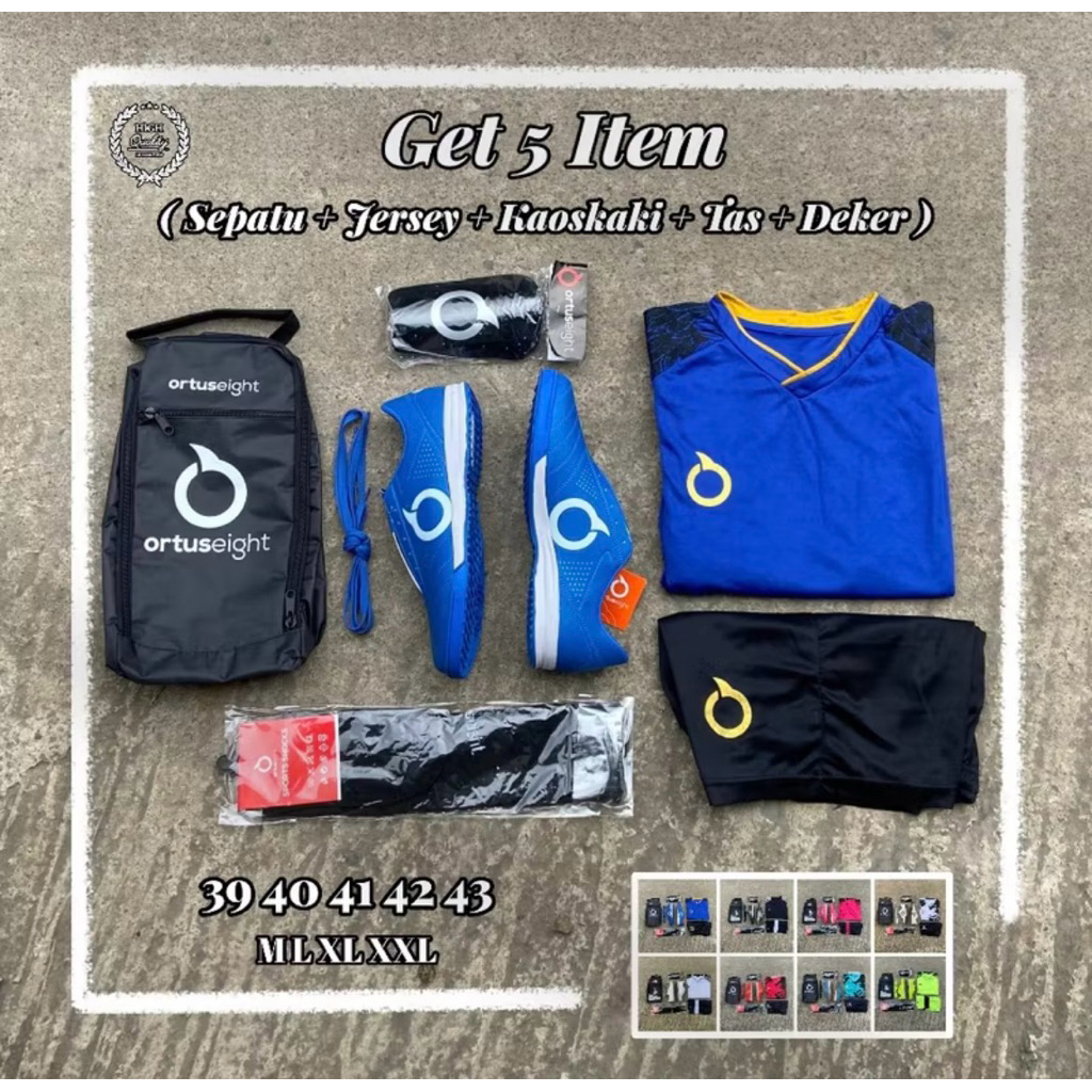 Paket Lengkap 5 Sepatu Futsal Sepak Ortuseight Termurah