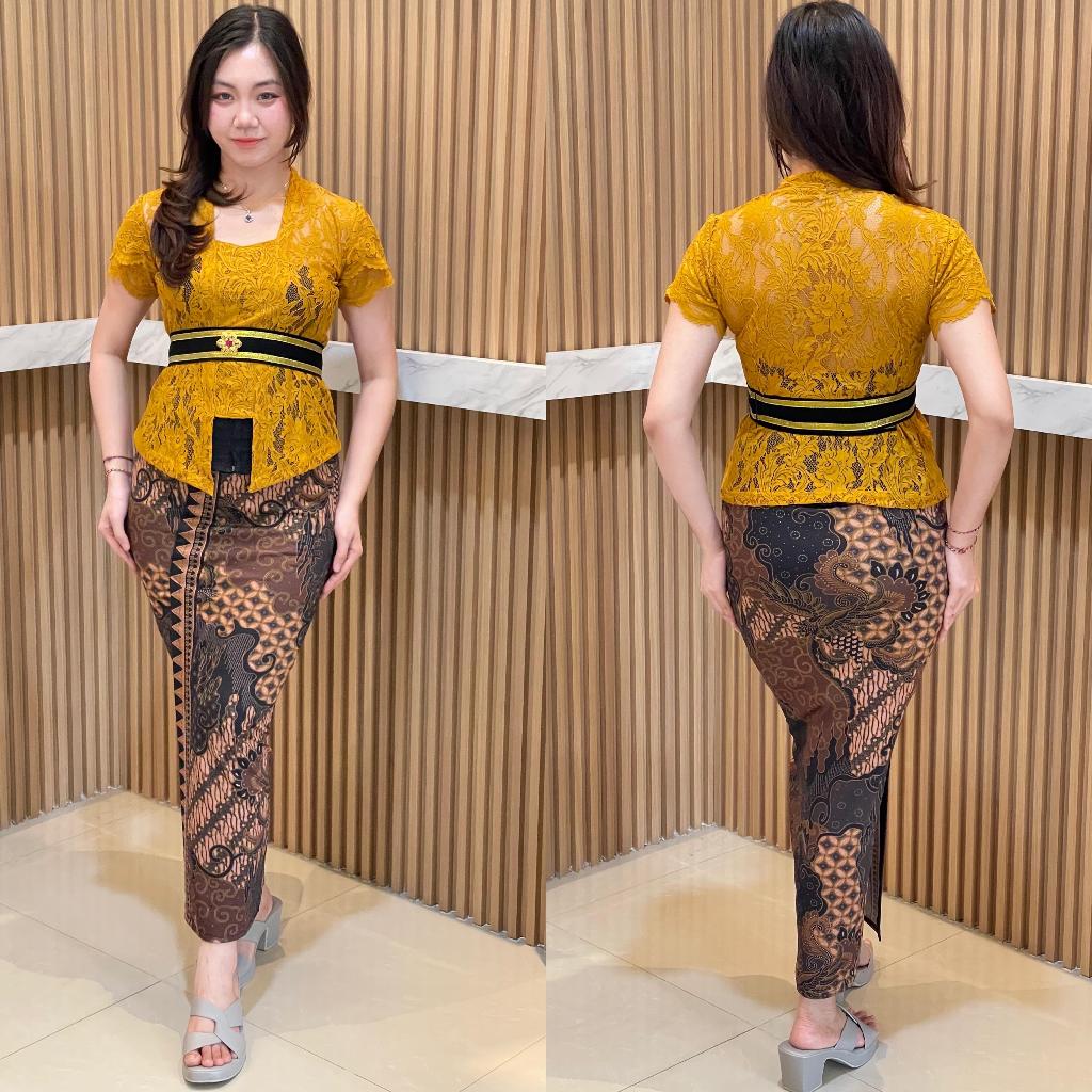 SALE ONE SET (SETELAN) SHOPIA BROKAT LENGAN PENDEK LILIT MEWAH ELEGANT/ATASAN WANITA /BAJU