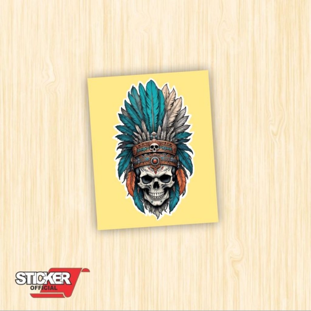 

stiker tengkorak Indian, stiker tengkorak, stiker reflektive nyala