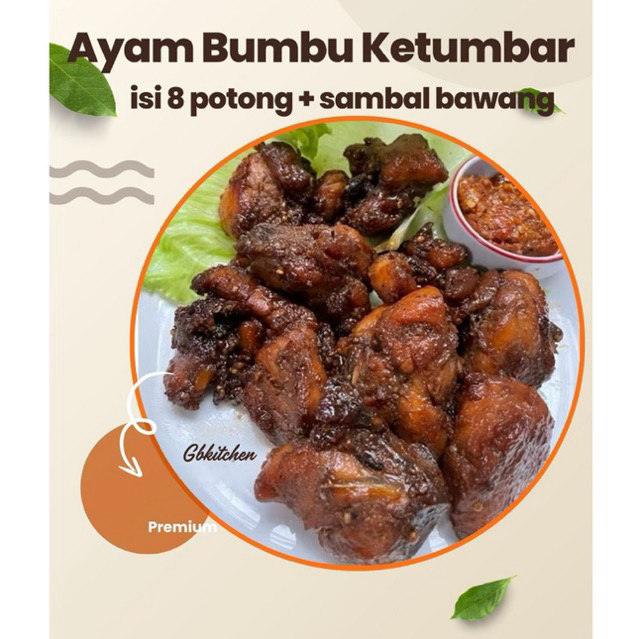 

AYAM BUMBU KETUMBAR LENGKAP DENGAN SAMBAL TANPA MSG / PENGAWET