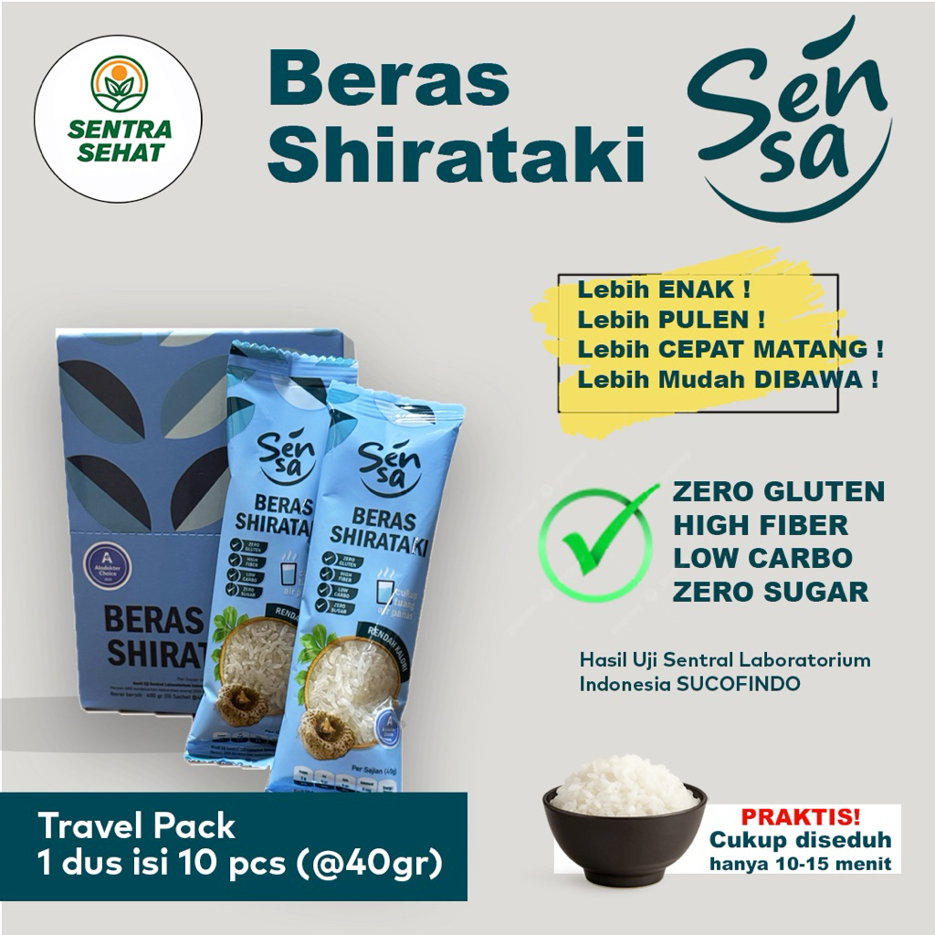 

Sensa Beras Shirataki 10 Packs @40gr total 400gr