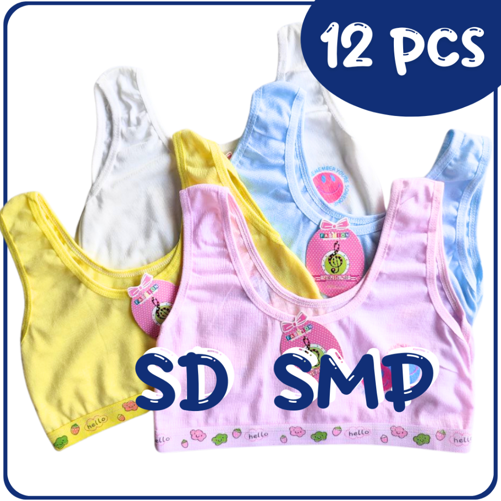 12PCS Mini Set Anak Katun Sekolah SD SMP Bra BH Miniset Anak Cewek Domisol OEMAH DALEMAN99