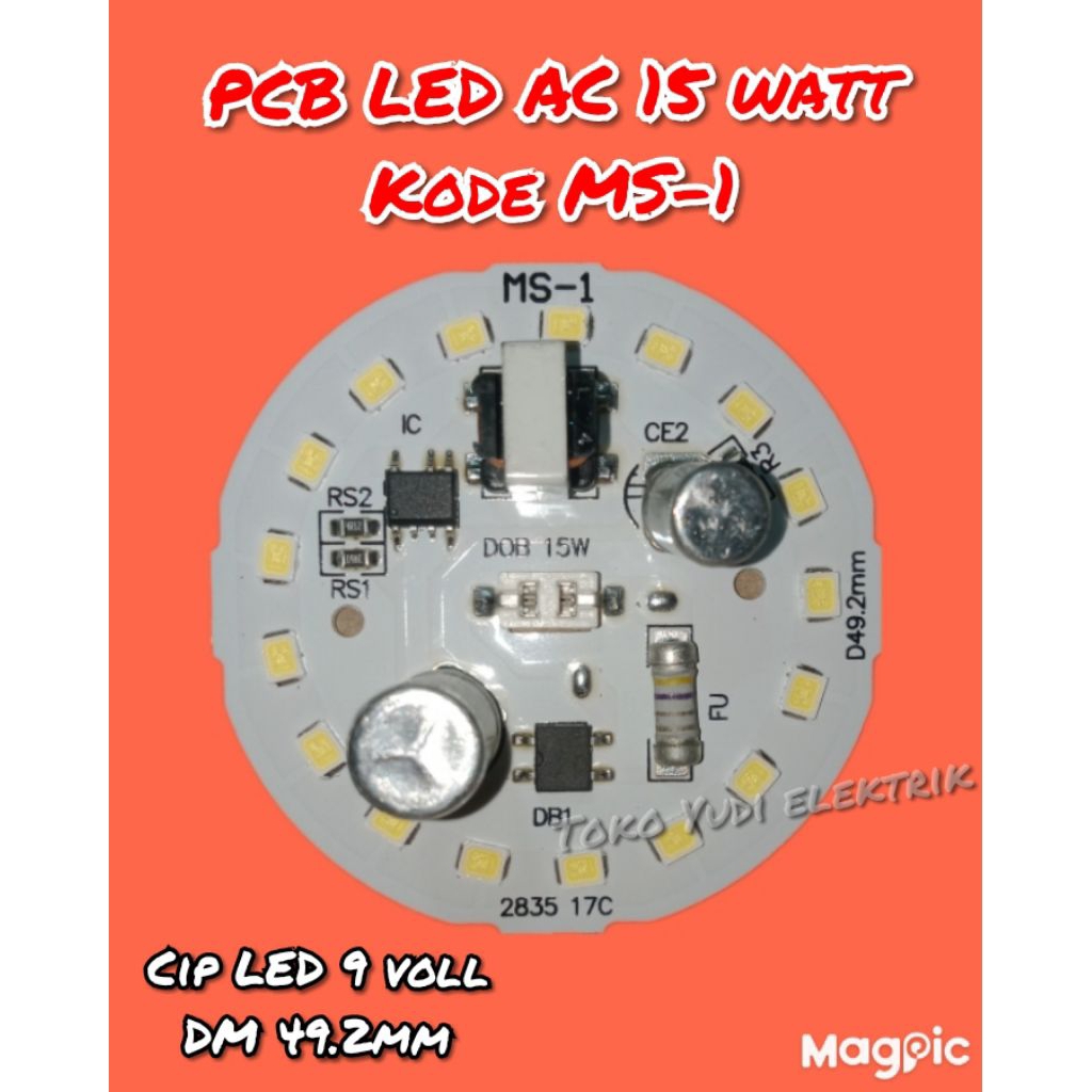 PCB lampu LED 15 watt kode MS-1