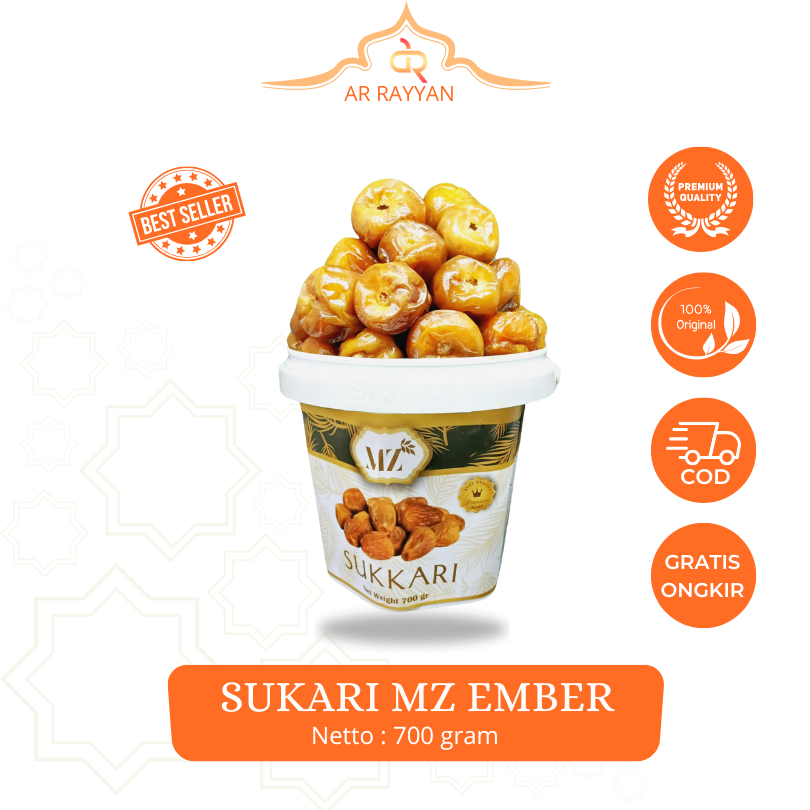 

Kurma Sukari AL Qassim Ember 700gram Sukkari MZ Premium Korma Raja