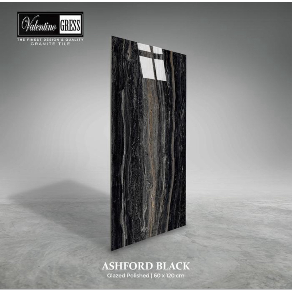 GRANIT LANTAI 60x120 ASHFORD BLACK VALENTINO GRESS