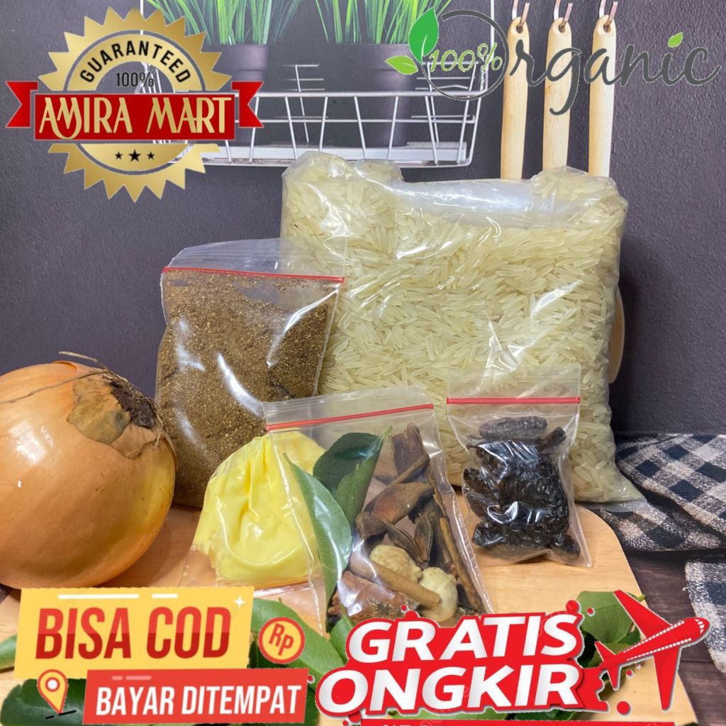 

Beras Briyani India 1kg + Bumbu kebuli Original komplit + Bombay