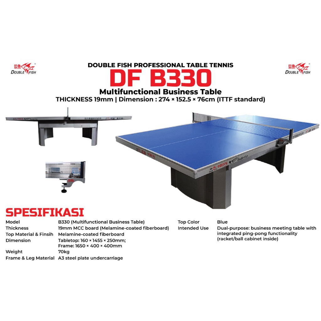 Meja Pingpong Double fish 330 MULTIFUNCTION