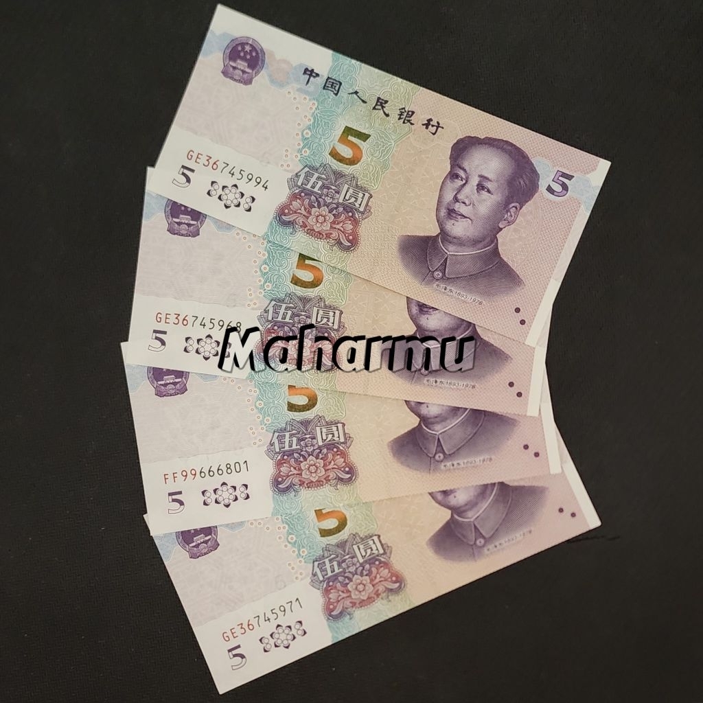 China Yuan Uang Asing Kuno 5 Yuan New Series