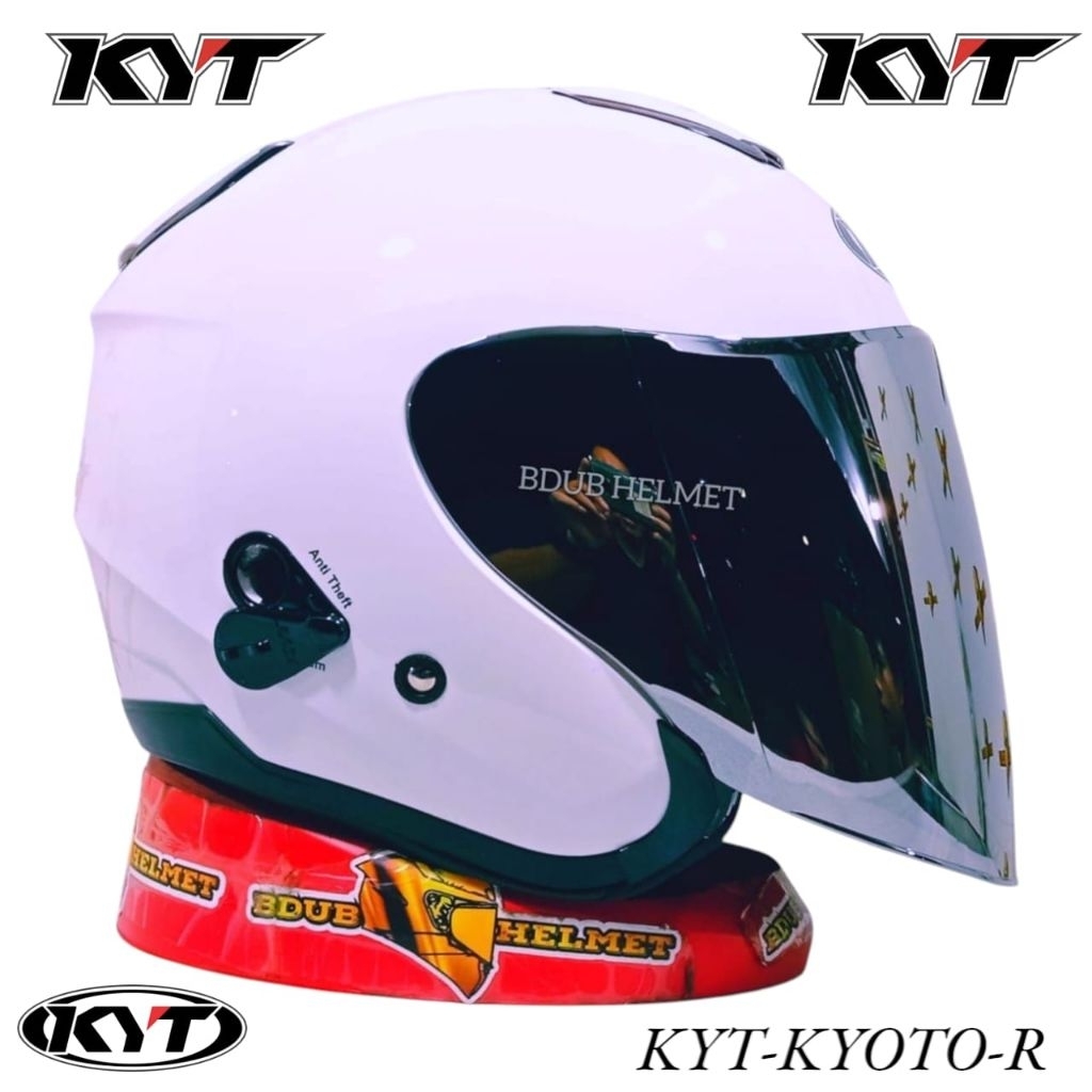 Helm KYT Kyoto R Aqua blue paket ganteng 100% original KYT