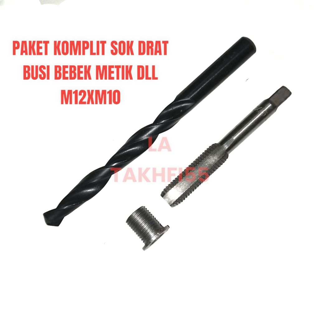 paket komplit Tap sok drat busi m12xm10 busi bebek metik