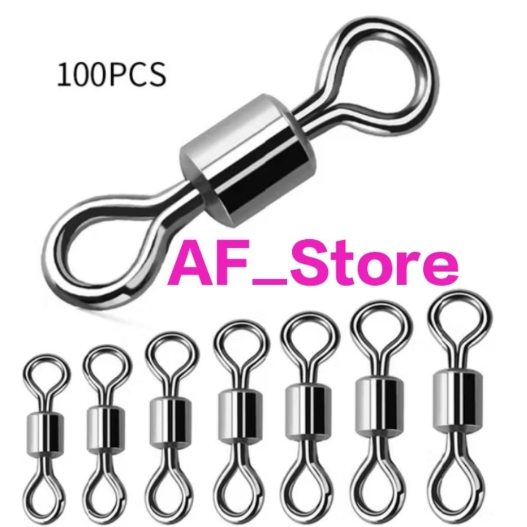 100Pcs Kili-kili Swivel Konektor Pancing