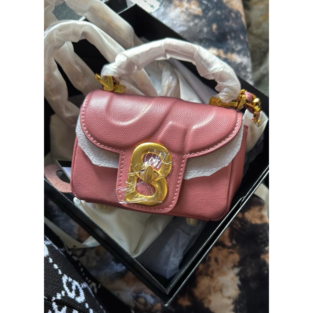 Alma Lethear Micro Bag Buttonscarvws Pink NEW