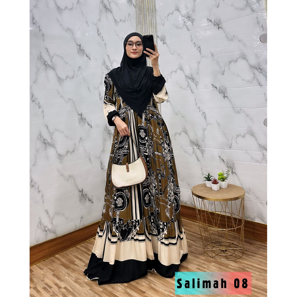 salimah dress set hijab rayon premium / dress rayon set hijab premium