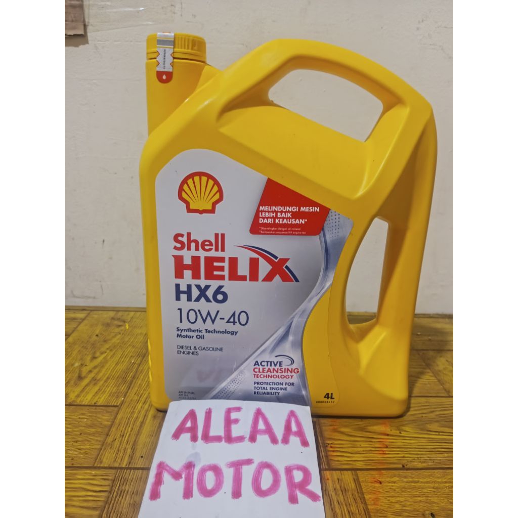 OLI SHELL HELIX HX 6 10W-40 4 LITER ORIGINAL | OLI MESIN SHELL HELIX HX 6 10W-40 4 LOTER