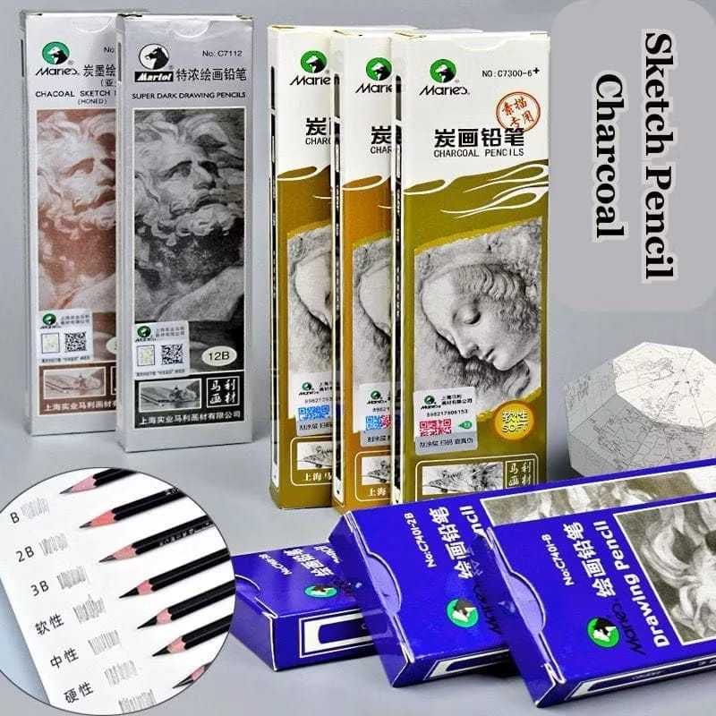 

Maries Charcoal Pencils C7300 Super Soft – Hard / Maries Pensil Charcoal Hitam – Satuan (YM)