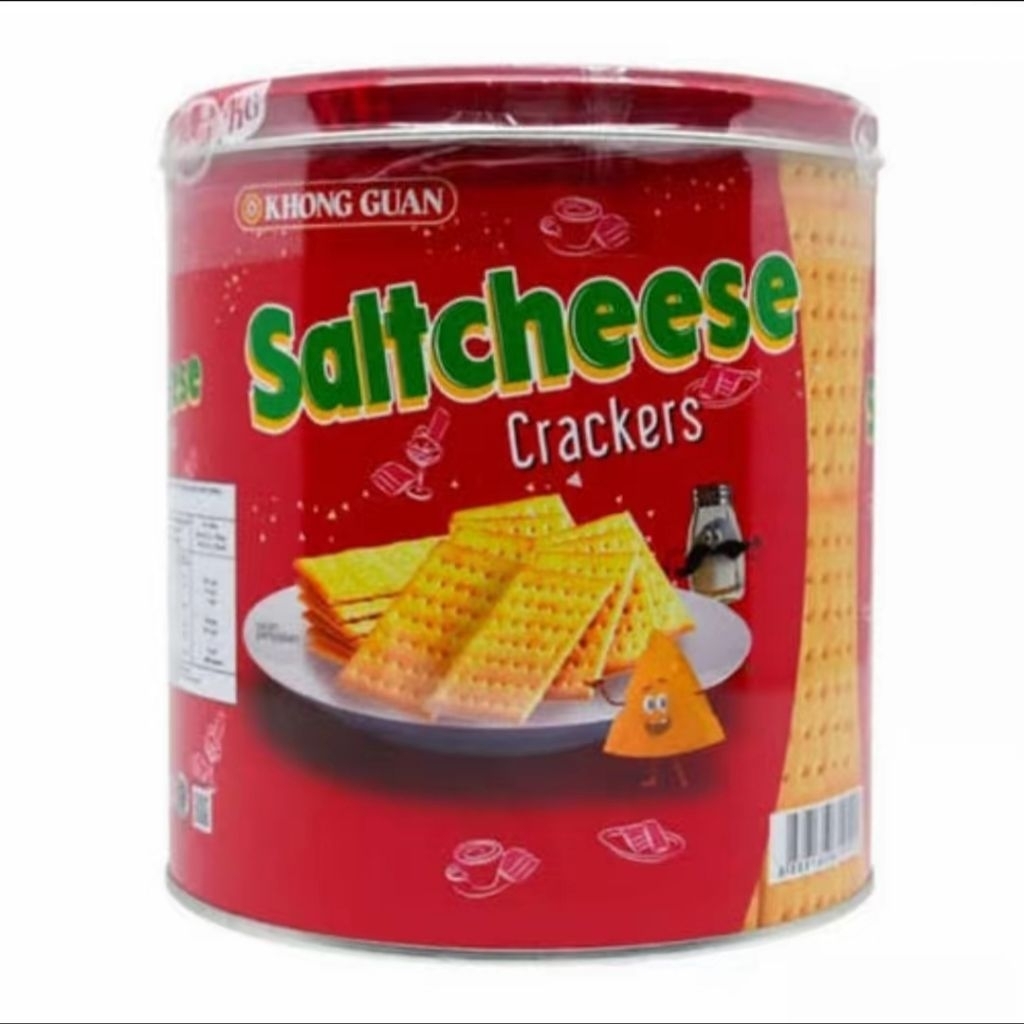 

KHONG GUAN SALTCHEESE 336 GRAM CRACKERS WAFER KEJU COKLAT KALENG