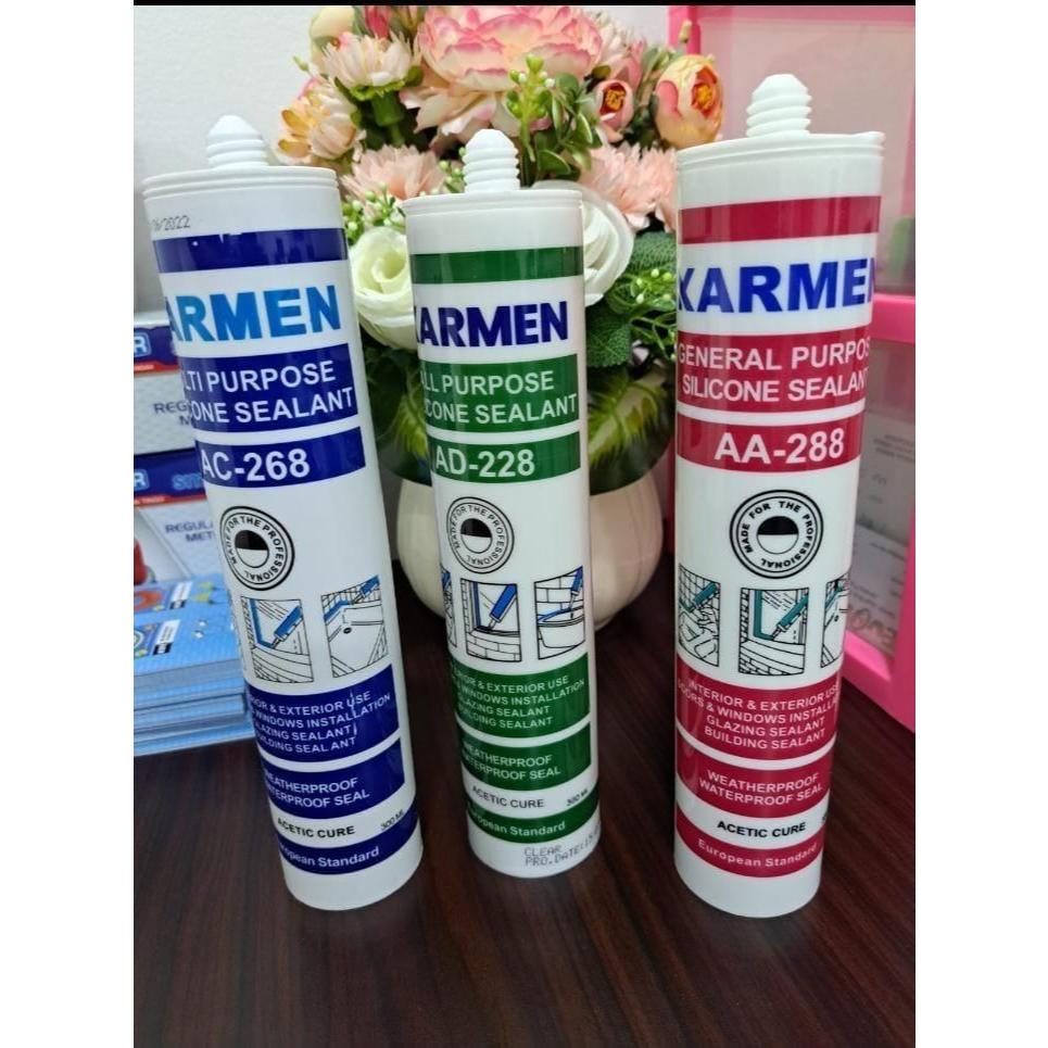Silicone Sealant Botol/ Lem Kaca Aquarium Silikon Perekat Tape merk KARMEN