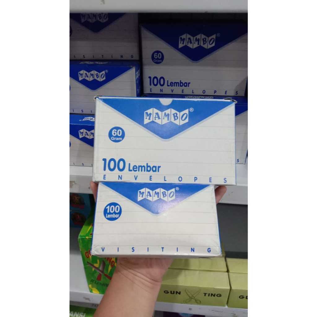 

Amplop Putih Merk Mambo Isi 100 lembar Besar / Kecil
