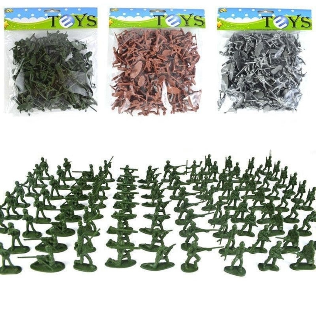 figure tentara 1/72 army men 100 pcs tentara plastik