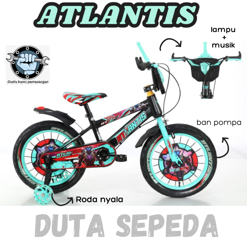 sepeda anak laki cowo 12 inch BMX ban pompa atlantis