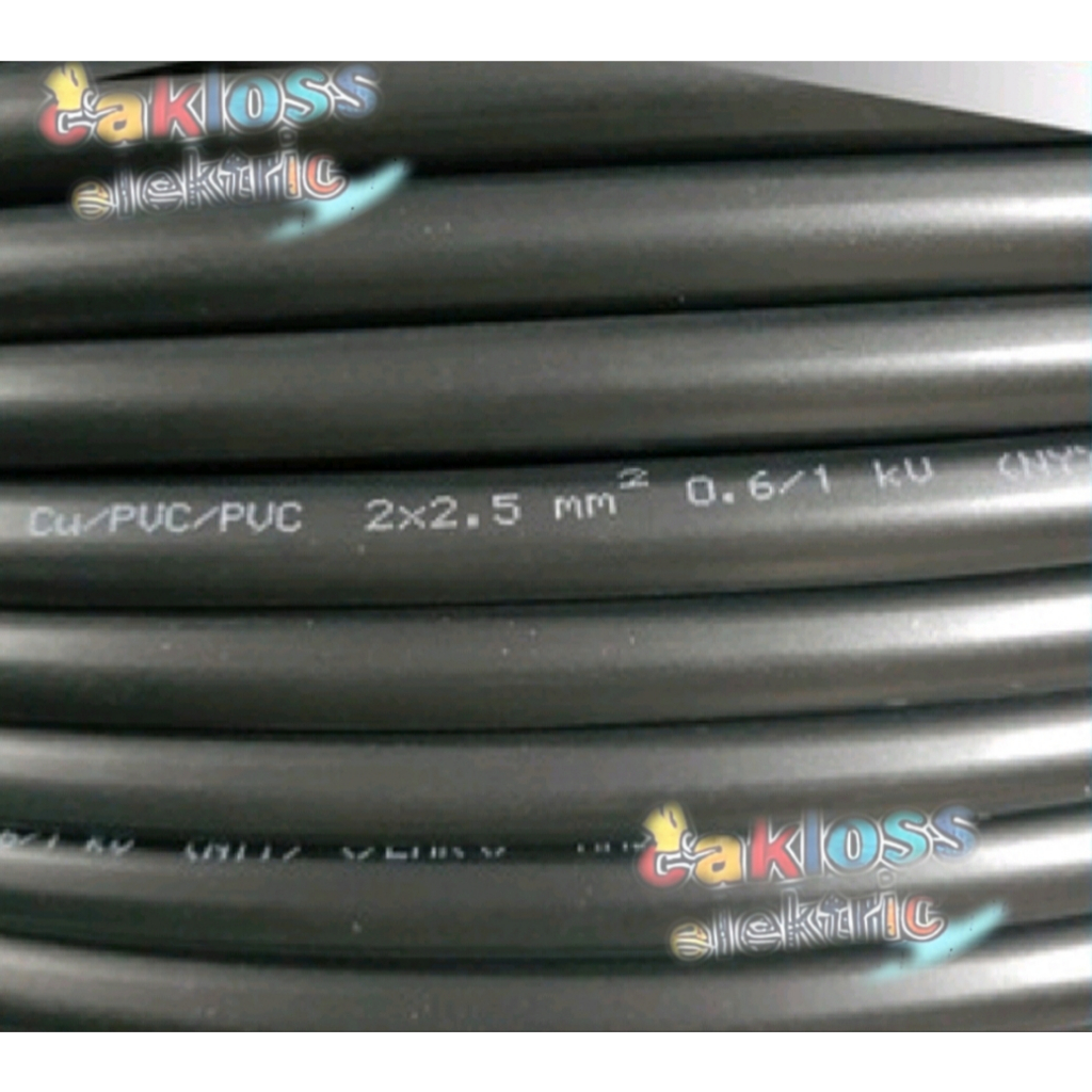 KABEL LISTRIK KAWAT TEMBAGA SUPREME NYY 2X2.5 ( METERAN ) / KABEL LISTRIK HITAM 2 X 2.5 MM Supreme