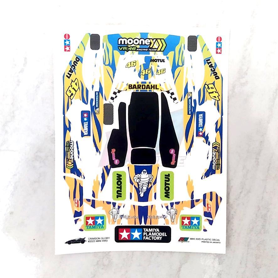 Stiker Crimson Glory - Mooney VR46 - Body Biru - Vinnyl Laminating Doft