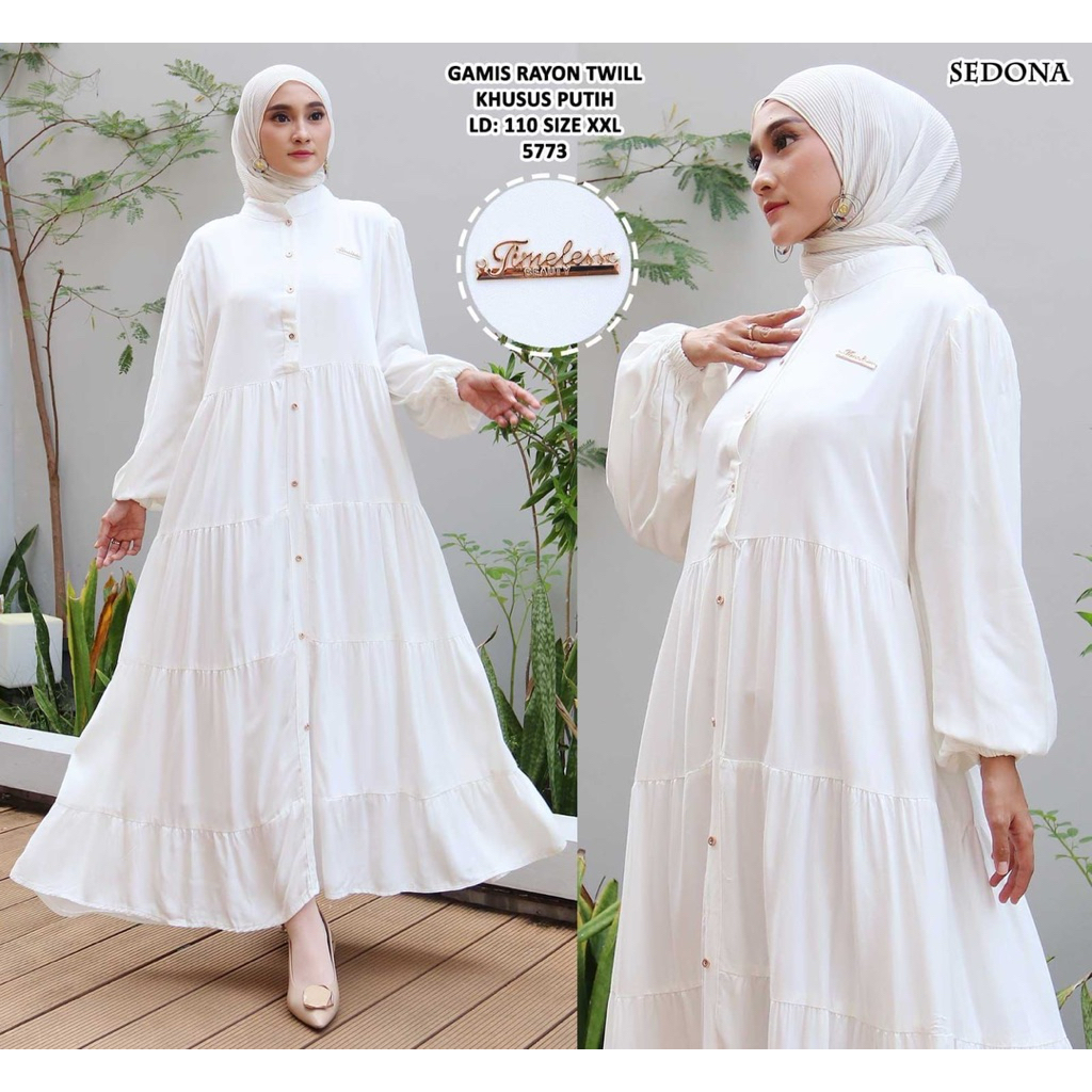 Gamis Putih, Gamis Hitam & Gamis warna PREMIUM - Gamis Rayon Twill PREMIUM - Gamis SEDONA - Gamis Hi
