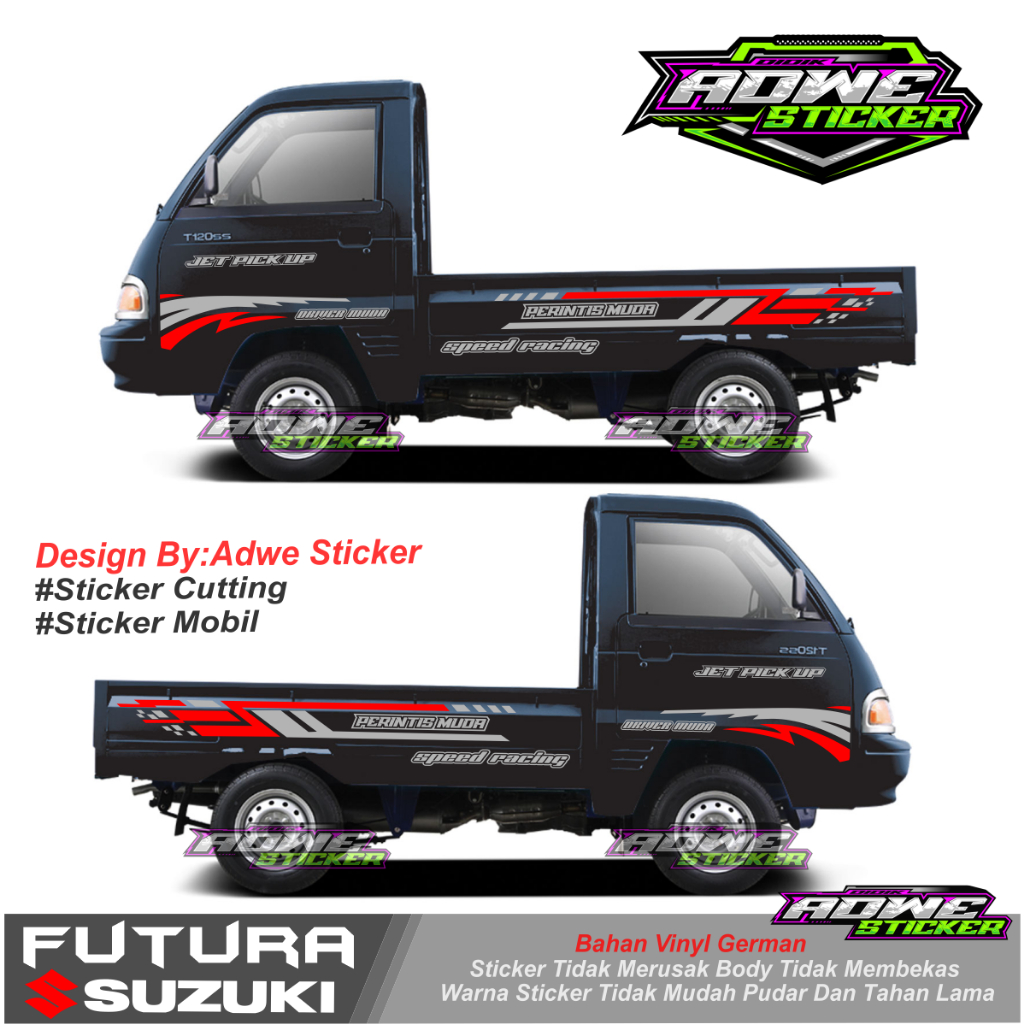Stiker Mobil Pickup Colt T 120ss Stiker Variasi Bodi Samping Mobil Pickup Colt T, Carry, Futura dll