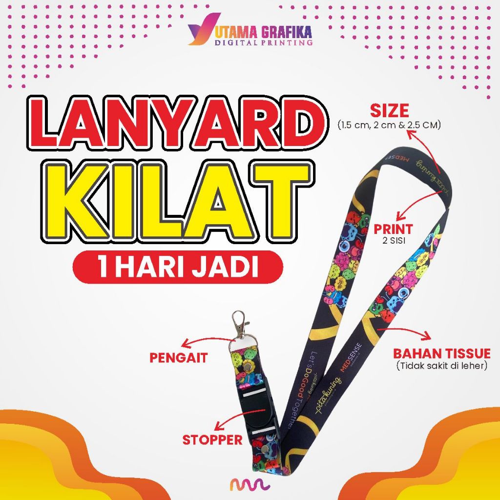 

( ) Lanyard Tali Id Card Custom ukuran desain suka suka