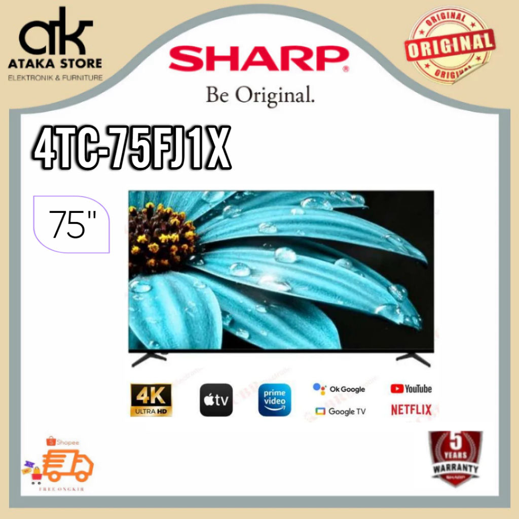 TV LED SHARP ANDROID 75FJIX UHD 4K 75 INCH TV