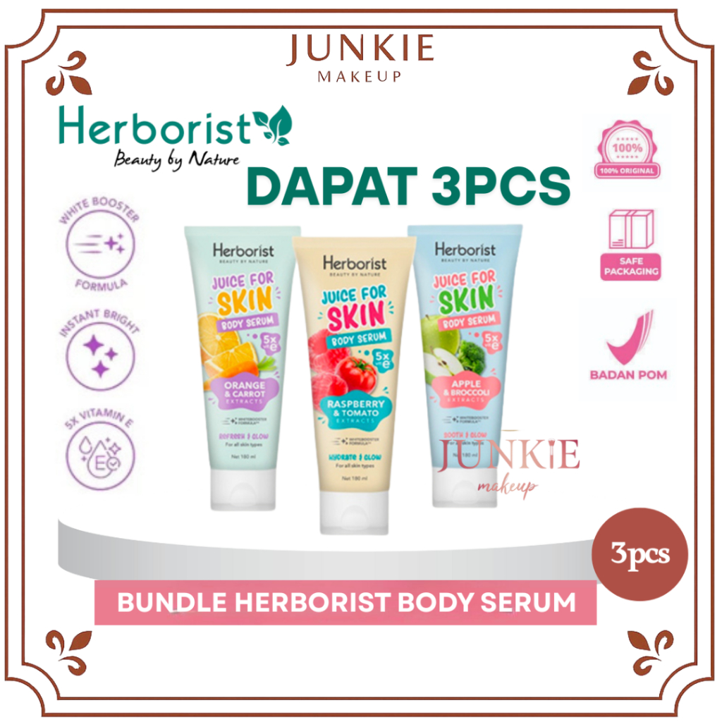 Herborist Body Serum 3pcs | Handboy Herborist Melembabkan Kulit - HERBORIST JUICE FOR SKIN BODY SERU