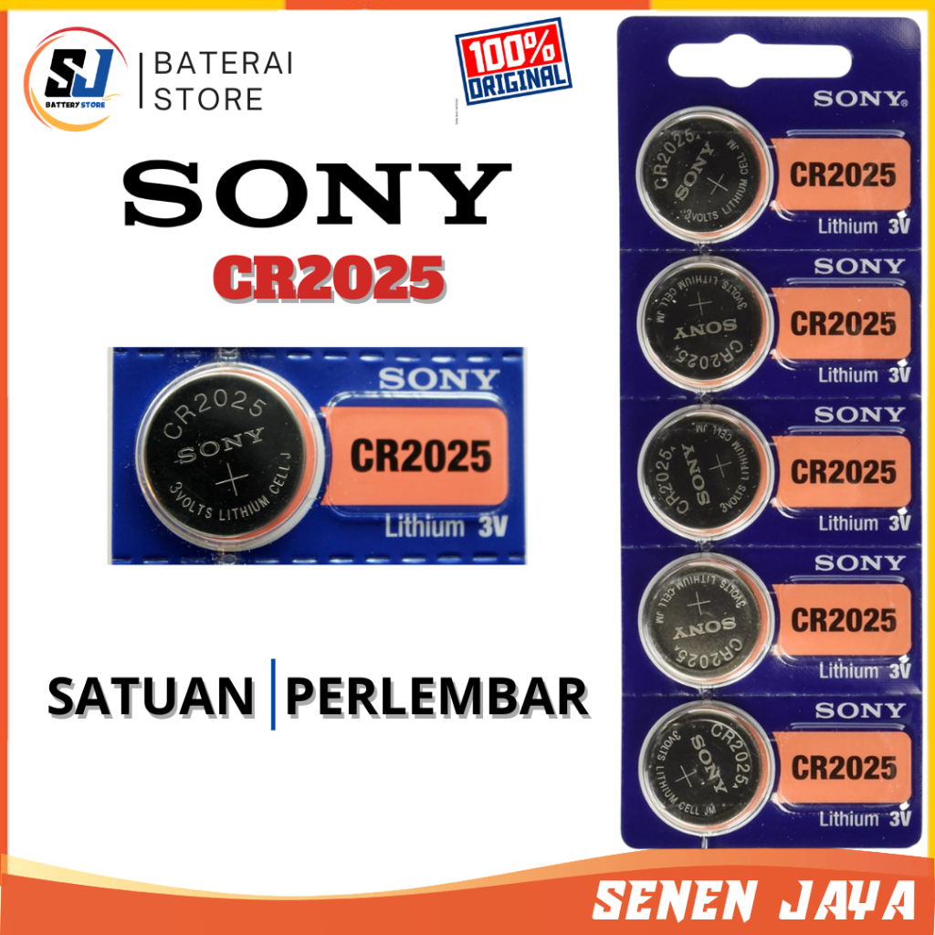 JAMIN ORI Baterai Timbangan Sony CR2025 Badan Digital 3V Batre Remote Mobil Avanza Motor Honda Vario