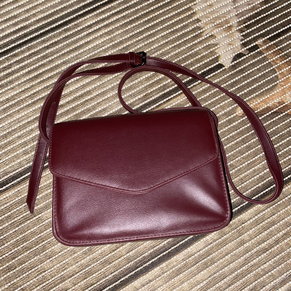 preloved tas tgif coklat maroon