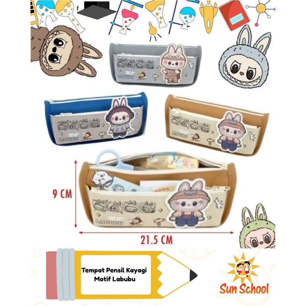 

Kotak Pensil Labubu Bahan Kanvas Korean style banyak sekat