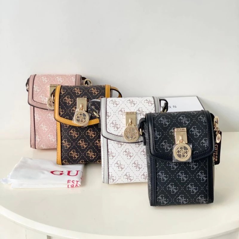 TAS 38AN.ID- TAS SELEMPANG HANDPHONE MINI LOGO *GUESS* JANSEN MESSENGER/IMPORT/PREMIUM #223013