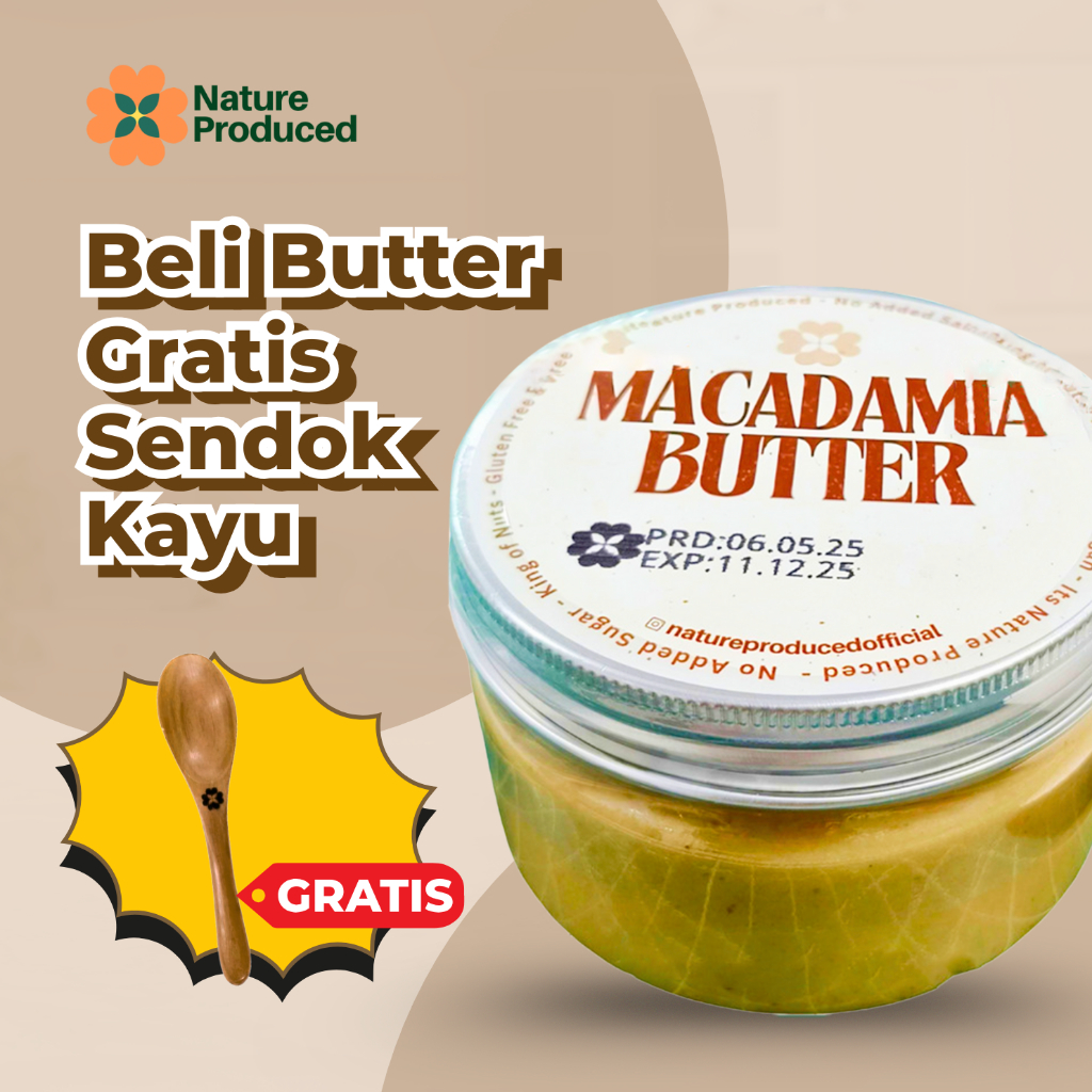 

[Nature Produced] Macadamia Butter Selai Kacang Makadamia Alami 210gr – Tanpa Gula, Sehat & Lezat