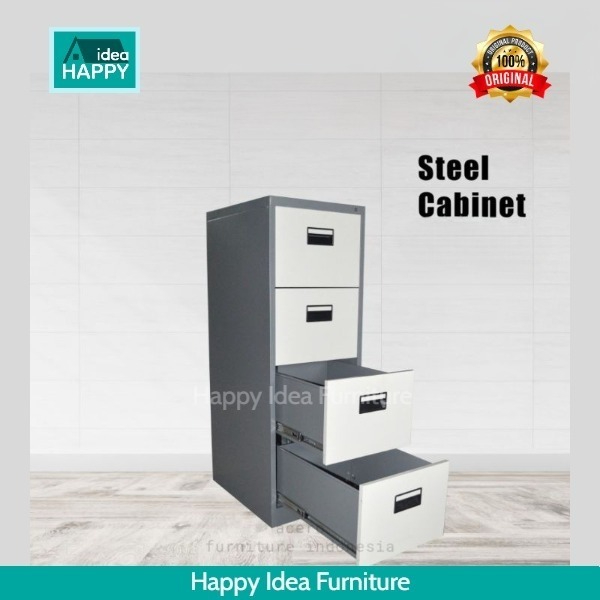 𝗛𝗮𝗽𝗽𝘆 𝗜𝗱𝗲𝗮 - Lemari Arsip 4 Laci Lemari Cabinet Arsip Kantor Besi Lemari Besi Filling Cabinet Metal 