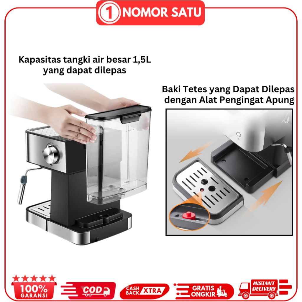 Mesin Kopi Dan Grinder Coffee Machine Espresso Lengkap