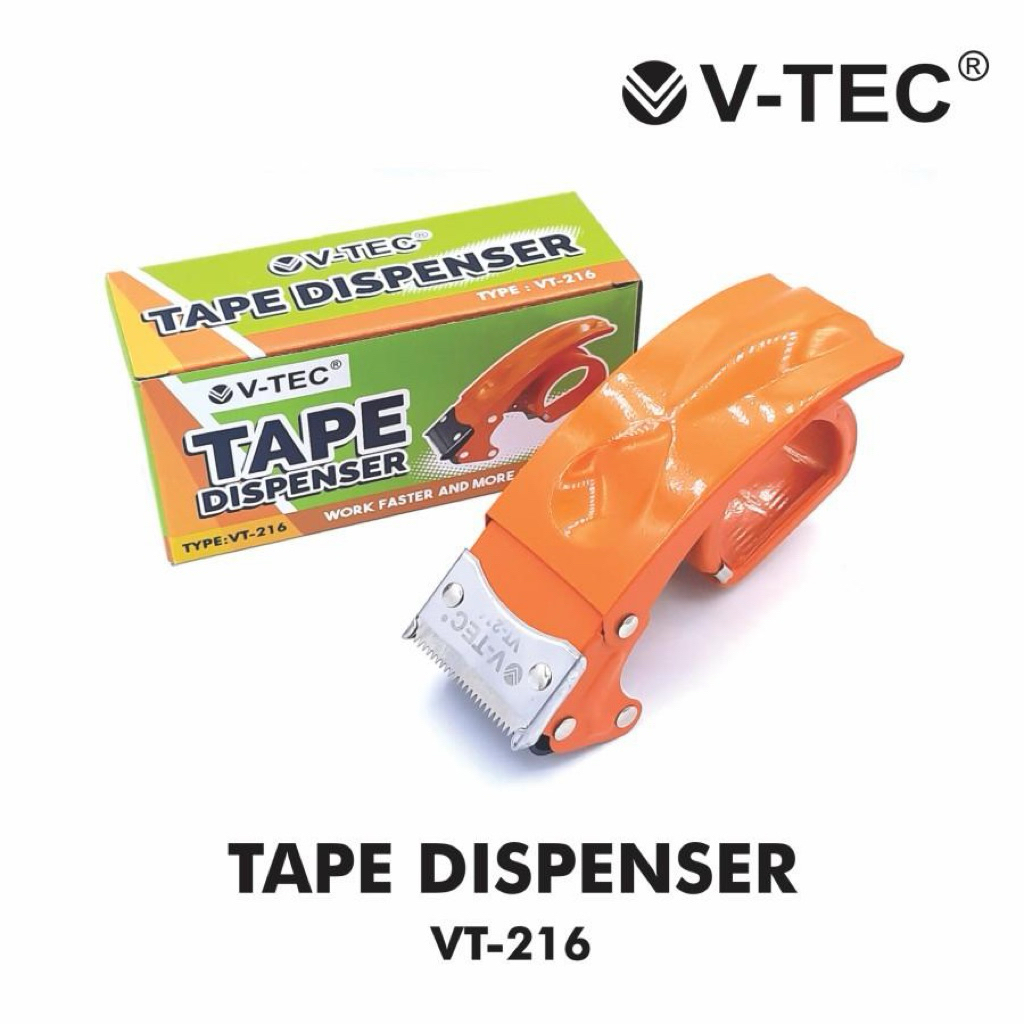 

TAPE DISPENSER / PEMOTONG LAKBAN / ISOLASI / PLAKBAN V-TEC TYPE VT-216 BESI