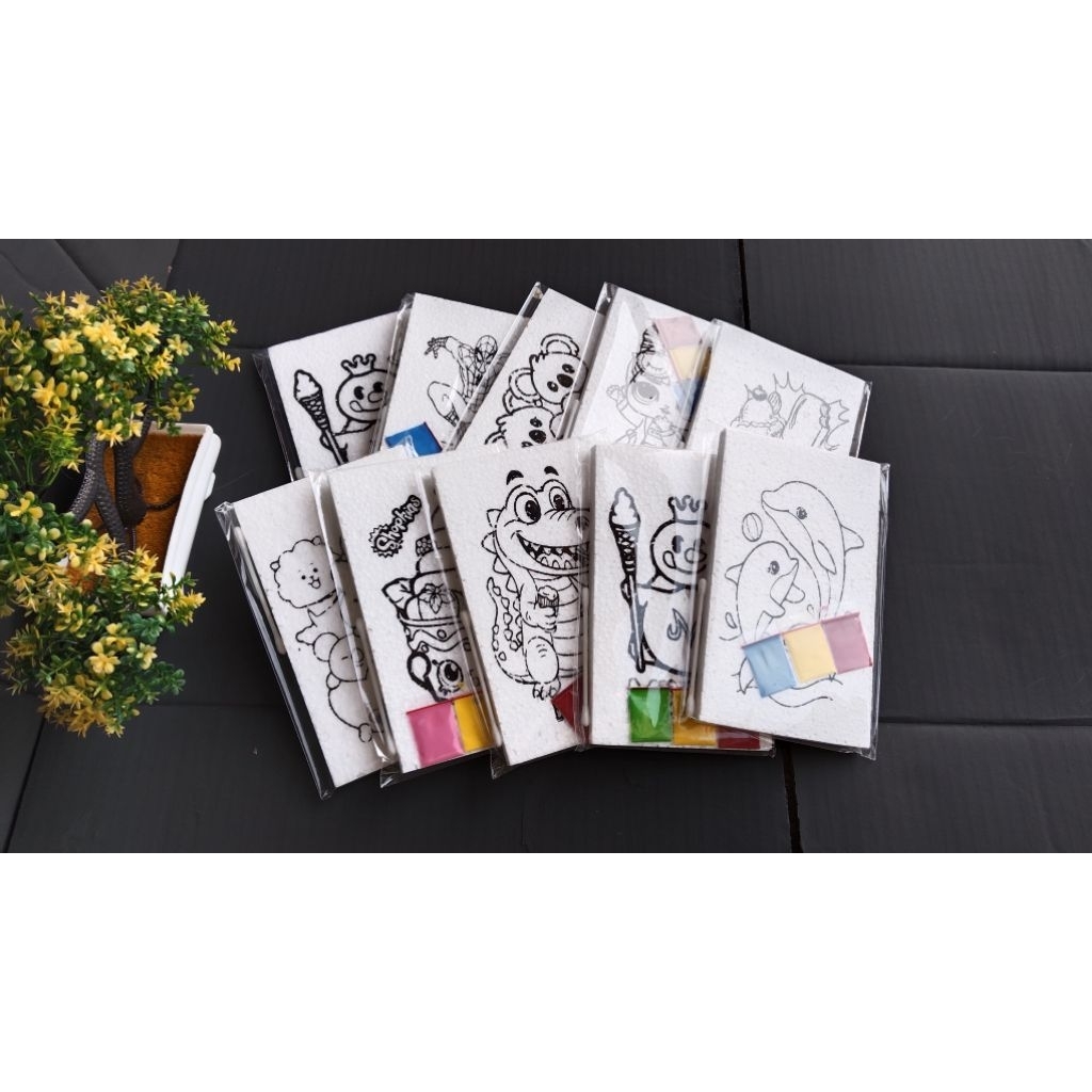 

10 PCS PAKET LENGKAP Gambar Mewarnai Styrofoam Kecil 10x16 Cm