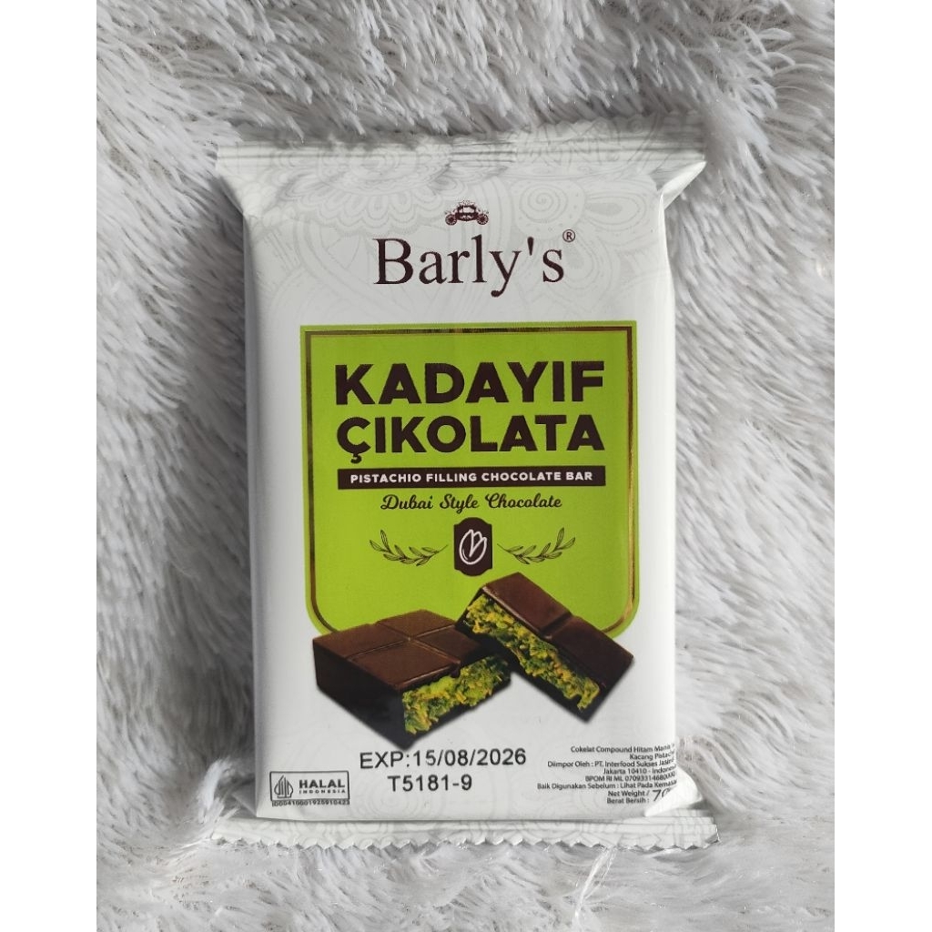 

Barly's Coklat Dubai, Coklat Kacang Pistachio 70 gr