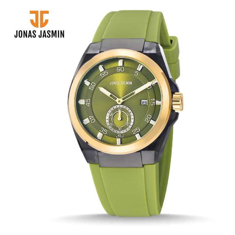 Jam Tangan Wanita & Pria Original Jonas Jasmin Rubber Chrono Detik Aktif  Branded Watch Import