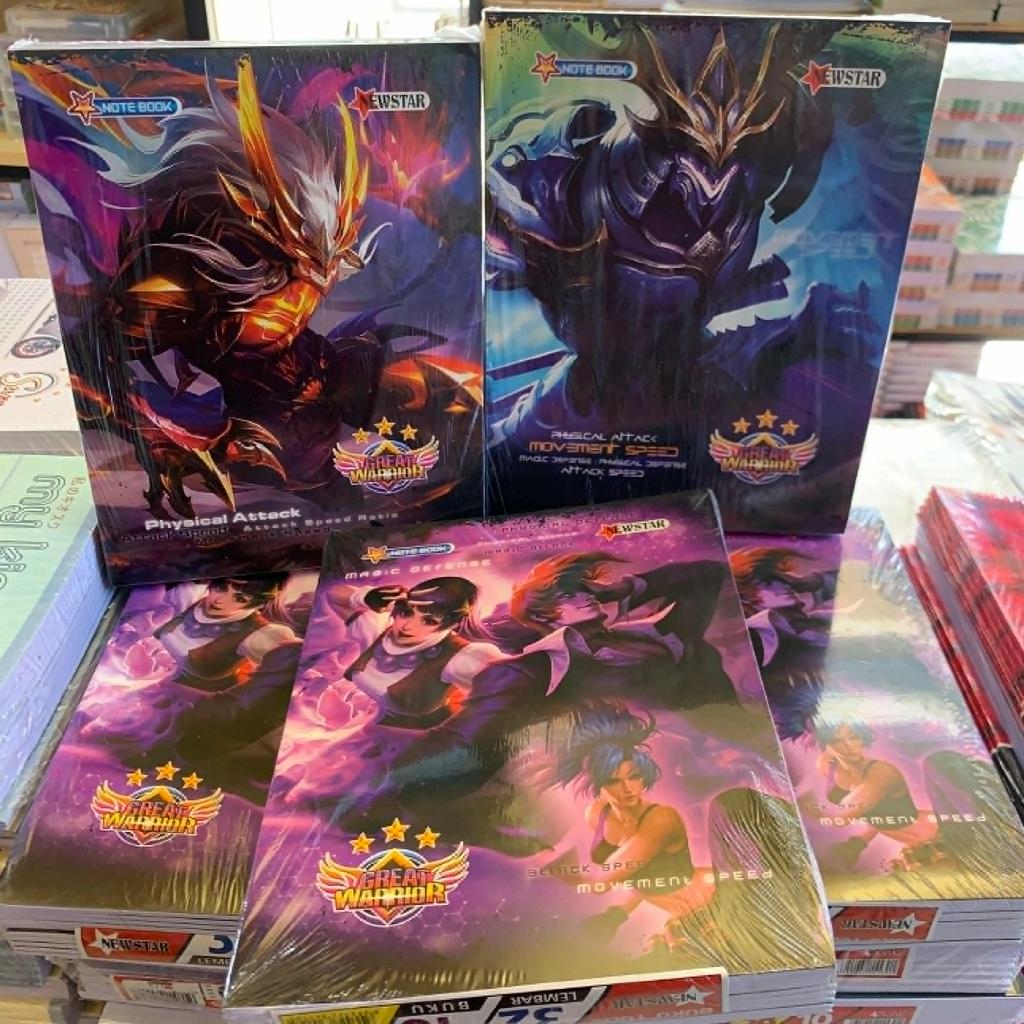 

1 pak isi 10 Buku Tulis 32 lembar motif Mobile legend new star