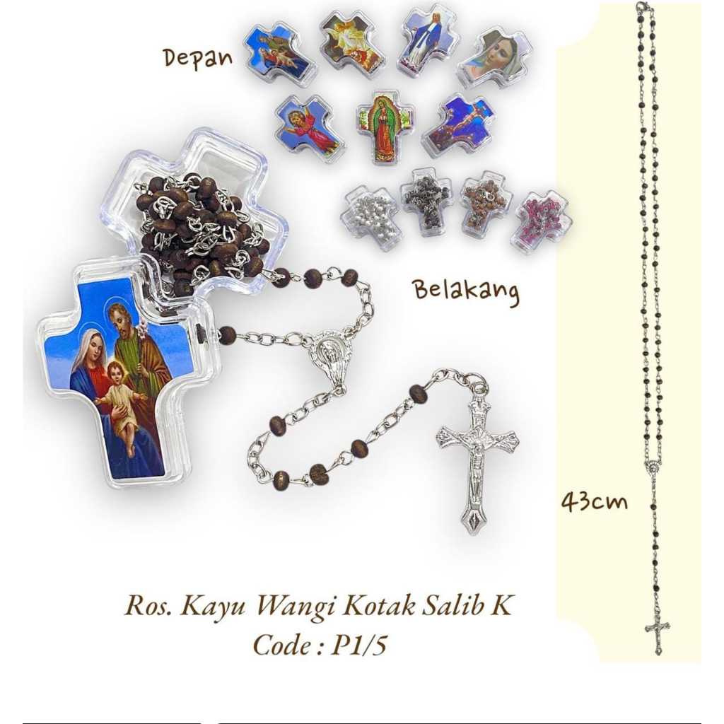 Rosario Kayu Wangi Kotak Salib Kecil - Souvenir Katolik