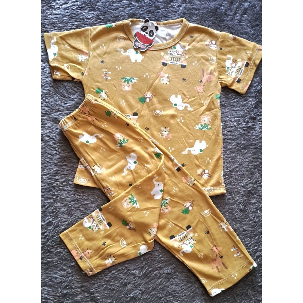 setelan anak CP unisex bahan sisa libby size M