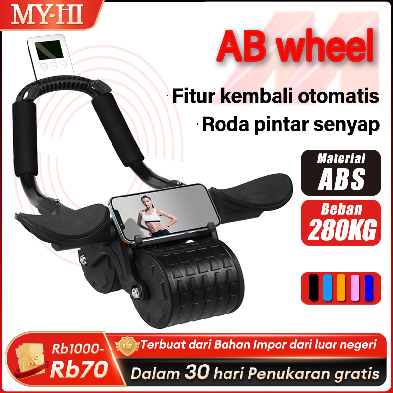 MY-HI Ab Wheel  Ab Roller Wheels Abdominal Core Roller Alat Fitness Untuk Latihan Push-Up