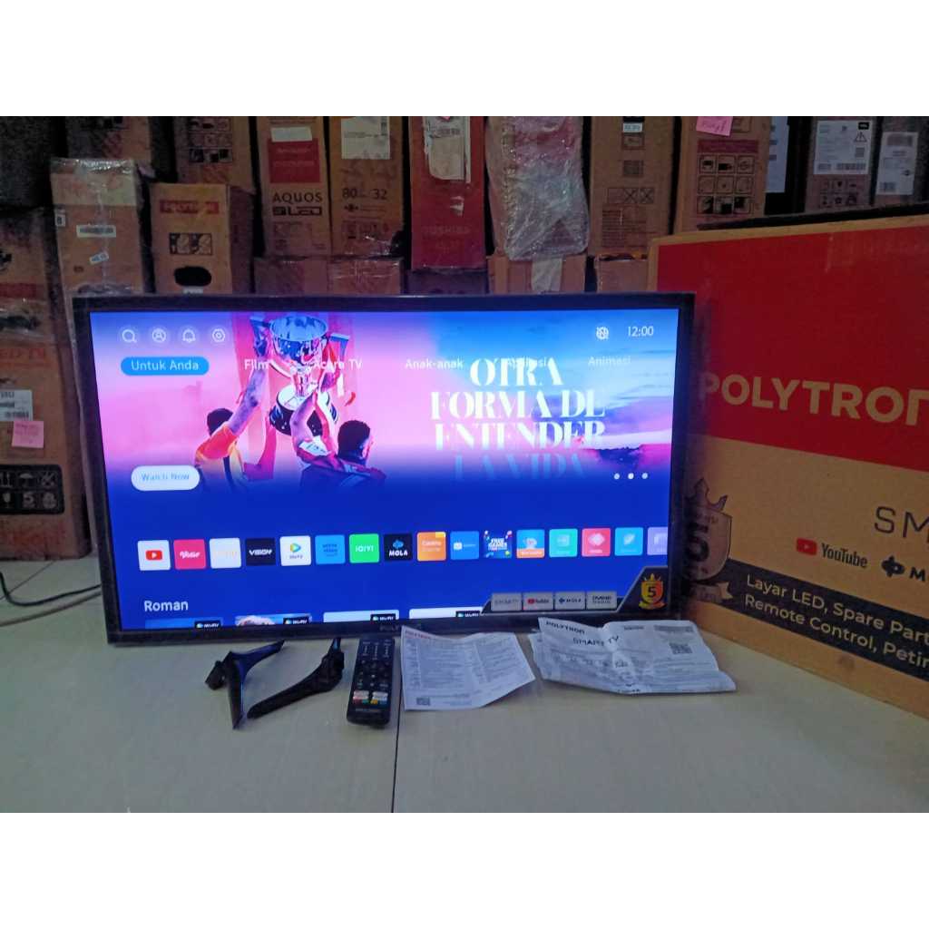 TV SECOND POLYTRON 32 INCH SMART TV YOUTUBE WIFI HDMI USB KONDISI NORMAL SEGEL 5183F