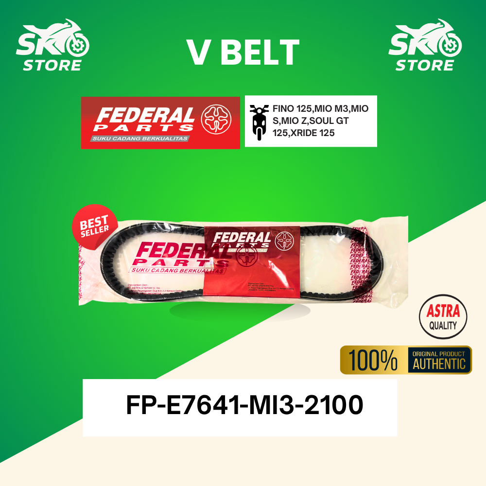 Vbelt FP-E7641-MI3-2100 FEDERAL Original Vanbelt Vanbel V belt V-belt MIO M3, MIO Z ORIGINAL MURAH