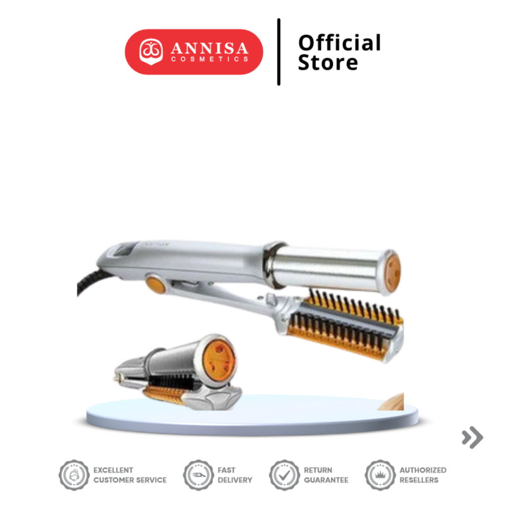 Original Catok rambut Instyler 2 in 1 catokan pelurus pengeriting (Black Pink)