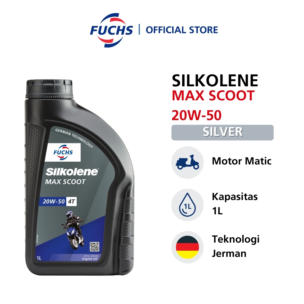 FUCHS SILKOLENE MAX SCOOT 20W50 Scooter Engine Oil 1L Oli Motor Matic